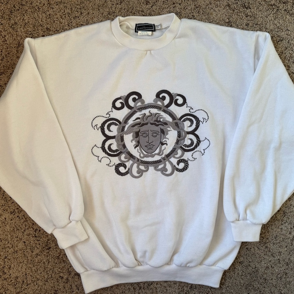 Gianni Versace Embroidered Medusa Crewneck Sweatshirt